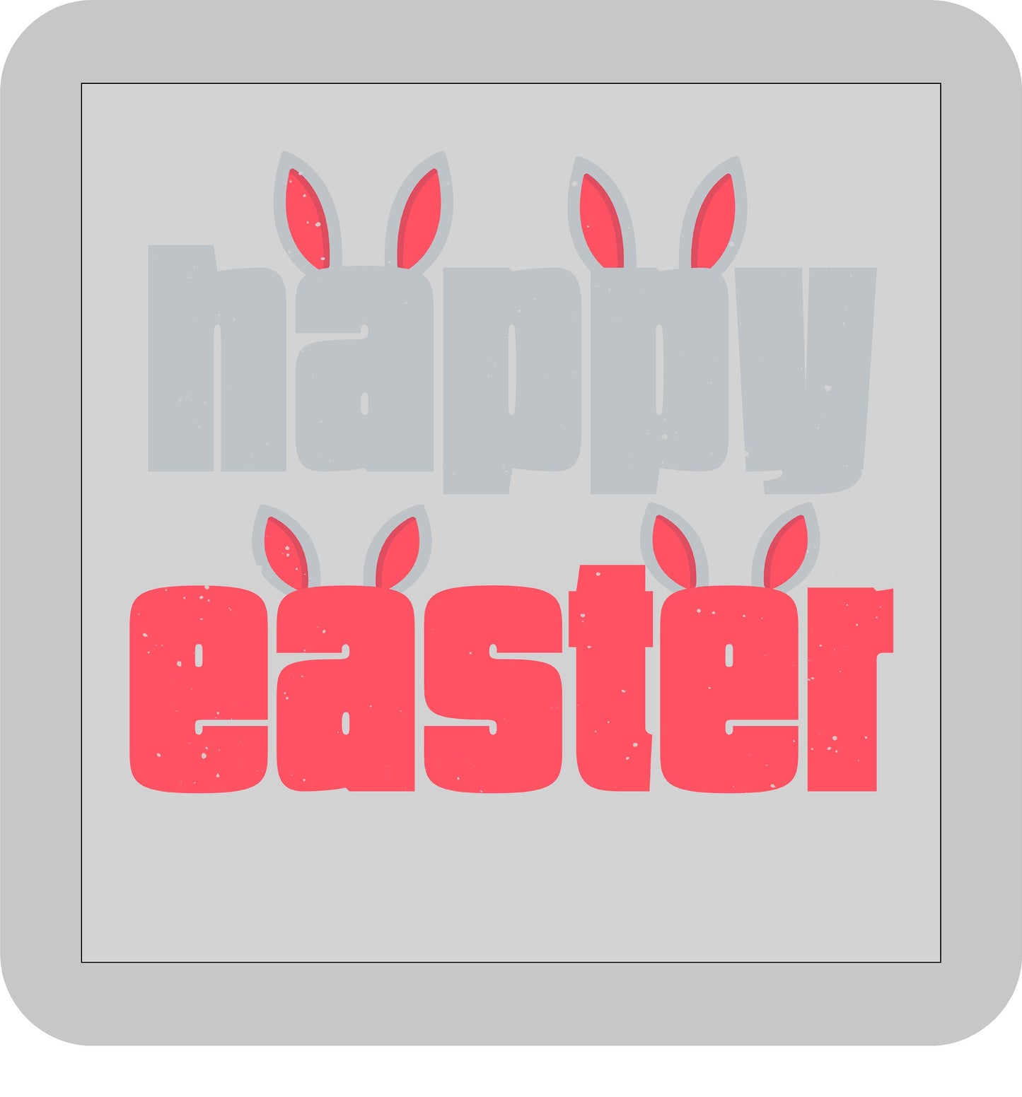 Easter, Happy Easter with bunny ears -DTF transfer