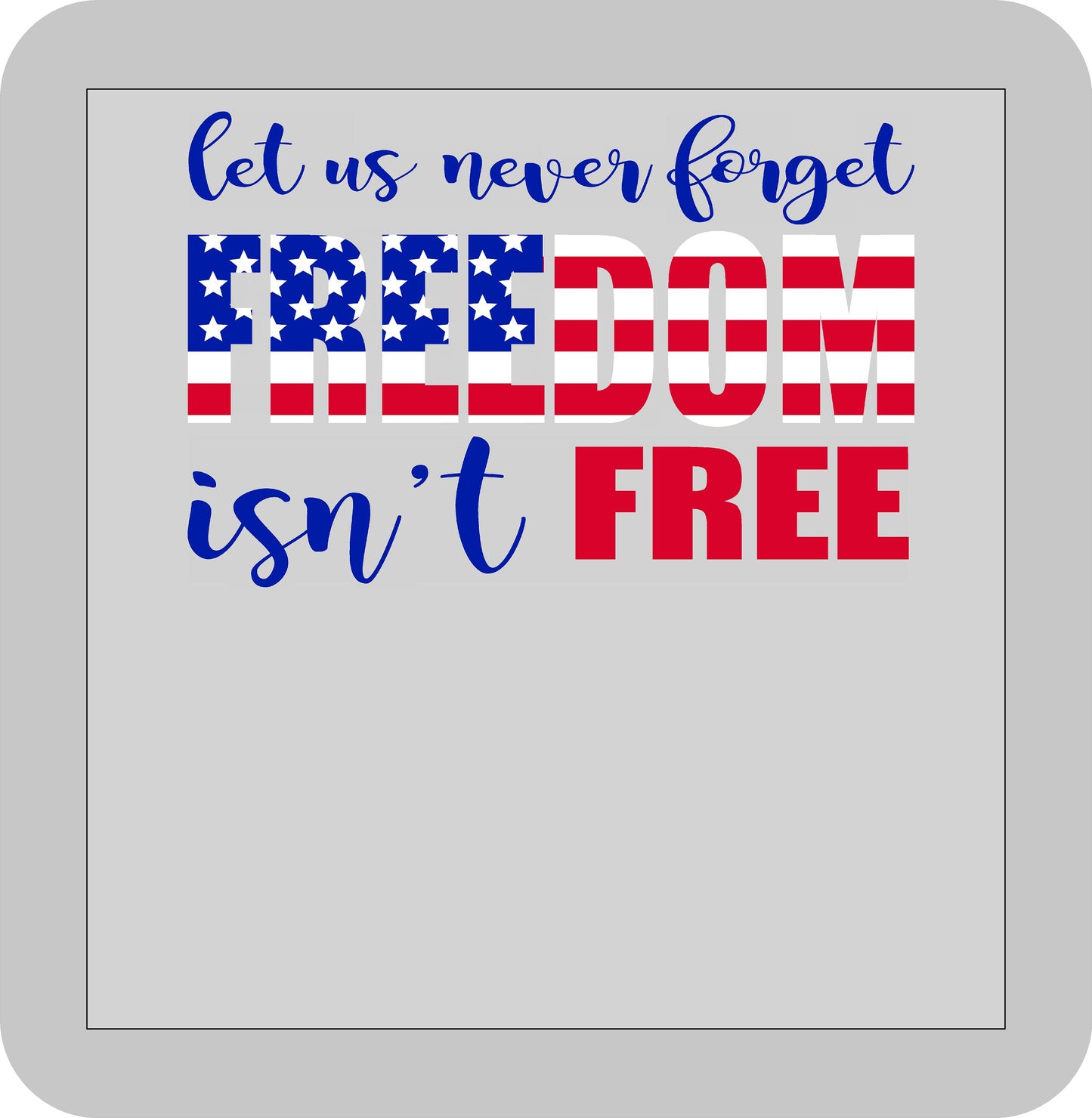Memorial/Veteran's Day, Let us never forget Freedom isn't Free -DTF transfer
