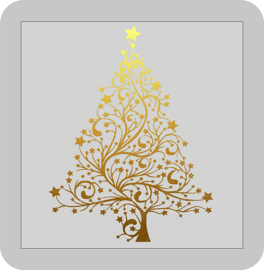 Christmas , Gold Tree  -DTF transfer