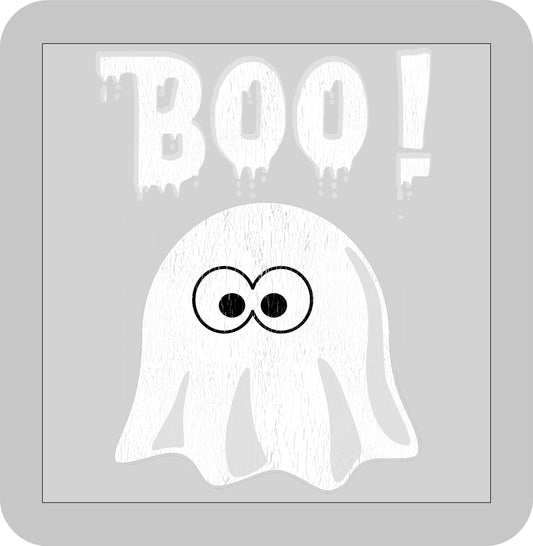 Halloween , BOO! with a little ghost -DTF transfer