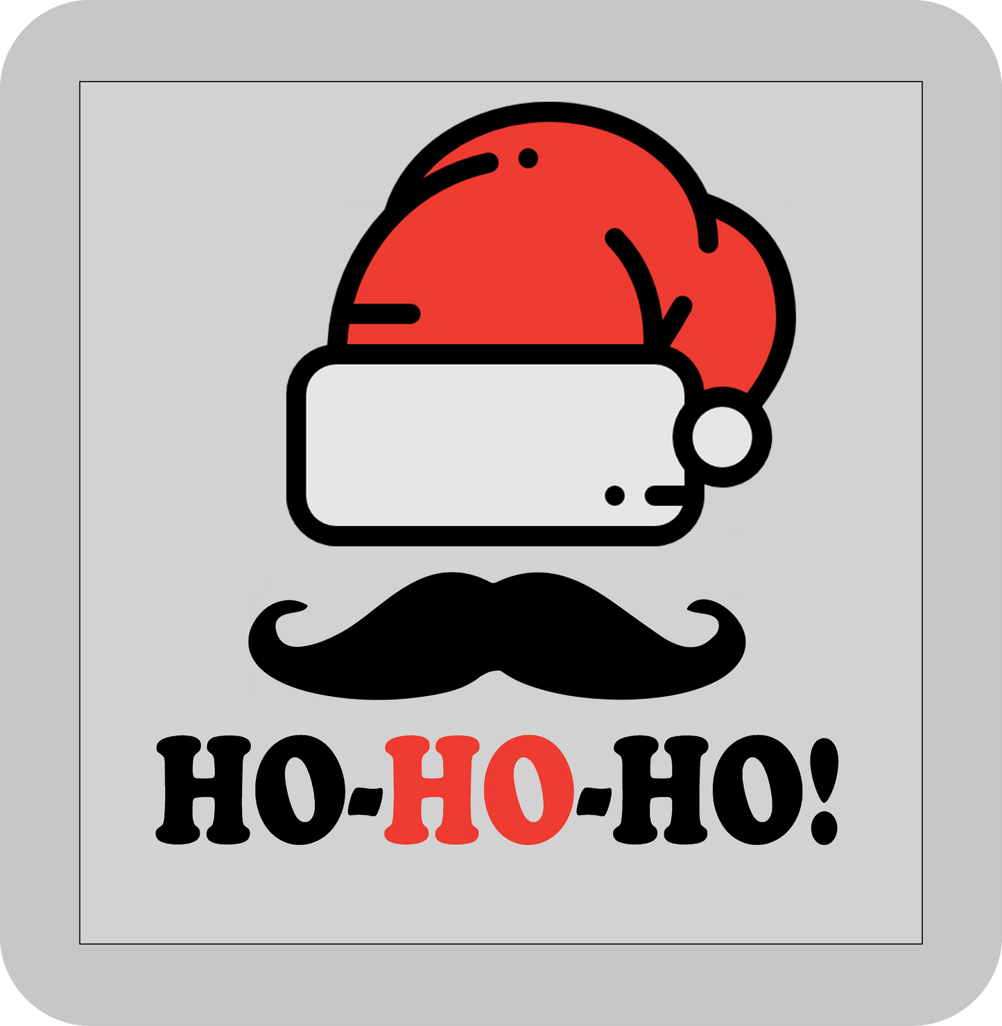 Christmas , HO-HO-HO Mustache-DTF transfer