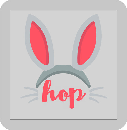 Easter, Hop with bunny ears -DTF transfer