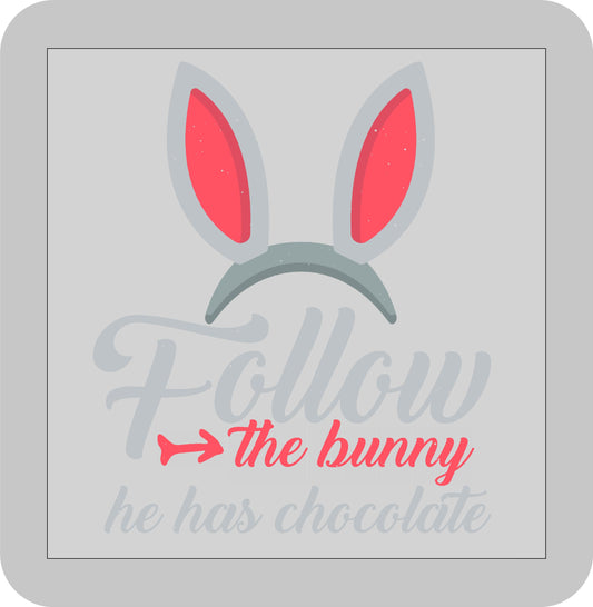 Easter, Follow the Bunny he has chocolate -DTF transfer