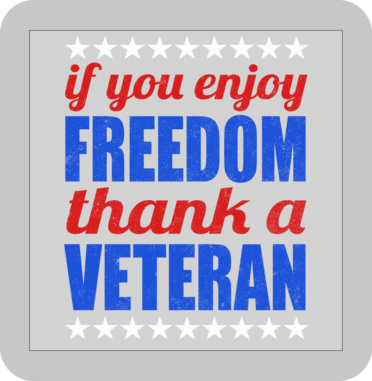 Memorial/Veteran's Day, If you enjoy Freedom Thank a Veteran -DTF transfer